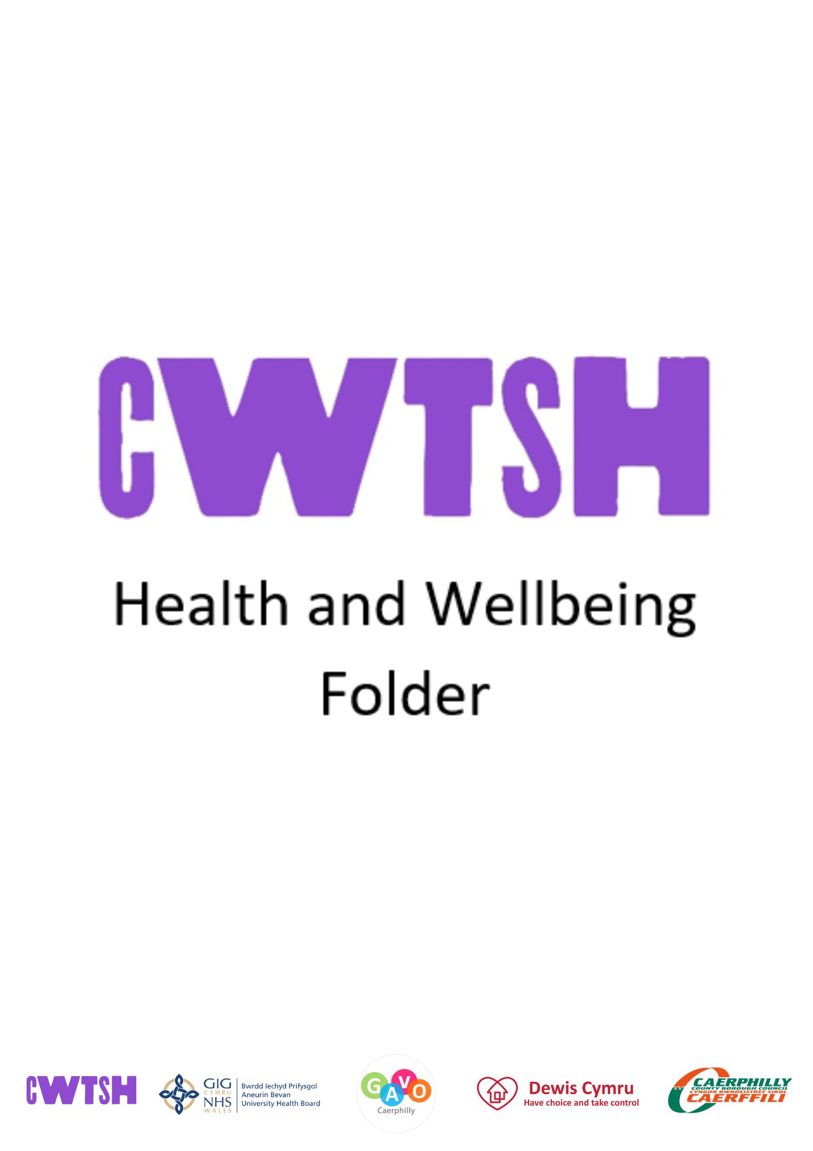 Online Health and Wellbeing folder front page